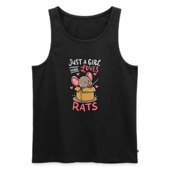 Nur ein Mädchen, das Ratten liebt - Männer Premium Bio Tank Top - Schwarz - Vorne - AI Model Male 178 light (178cm)