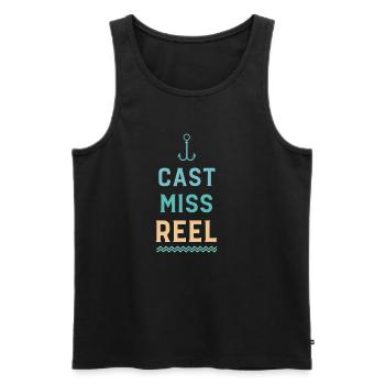Anker und Wellen werfen Miss Reel - Männer Premium Bio Tank Top - Schwarz - Vorne - AI Model Male 178 light (178cm)