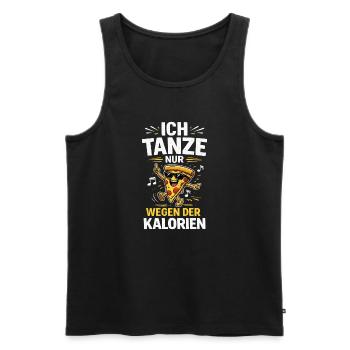 Kalorien-Tanz Pizza Spaß - Männer Premium Bio Tank Top - Schwarz - Vorne - Michal (187cm)
