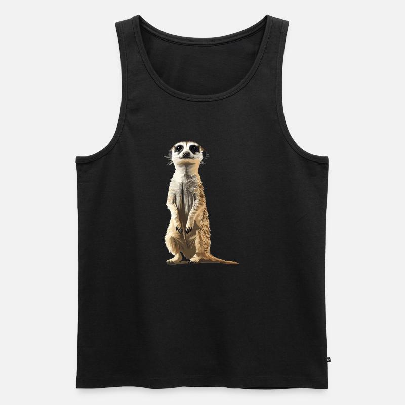 Meerkat Erdmännchen - Männer Premium Bio Tank Top - Schwarz