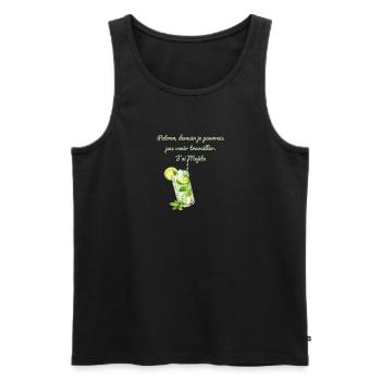 Demain Bureau Mojito - Débardeur bio Premium Homme - noir - Devant - Michal (187cm)