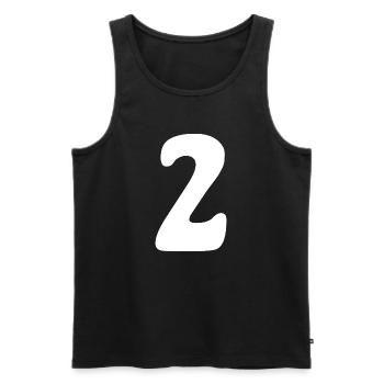 Deux : Minimal Numéral 2 | Deuxième - Débardeur bio Premium Homme - noir - Devant - Michal (187cm)