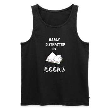 Easily distracted by Books - Men's Premium Organic Tank Top - black - Front - Michal (187cm)