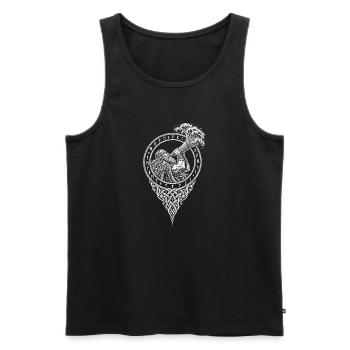 Thor trinkt das Meer – Das Horn reicht in die See - Männer Premium Bio Tank Top - Schwarz - Vorne - Michal (187cm)