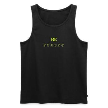 Sei stark 5 - Männer Premium Bio Tank Top - Schwarz - Vorne - Michal (187cm)