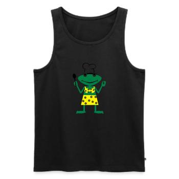 Cook frog - Männer Premium Bio Tank Top - Schwarz - Vorne - AI Model Male 178 light (178cm)