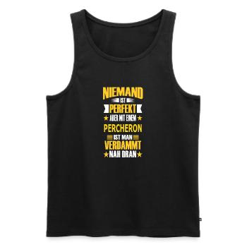 PERCHERON - Männer Premium Bio Tank Top - Schwarz - Vorne - Michal (187cm)