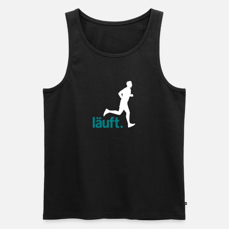 Läufer Mann läuft. Vector - Männer Premium Bio Tank Top - Schwarz