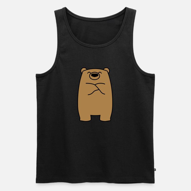 Schmollender Bär - Männer Premium Bio Tank Top - Schwarz