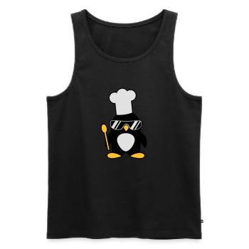 Cool Penguin Chef - Men's Premium Organic Tank Top - black - Front - Michal (187cm)