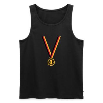 Medaille Platz 1 - Männer Premium Bio Tank Top - Schwarz - Vorne - AI Model Male 178 light (178cm)