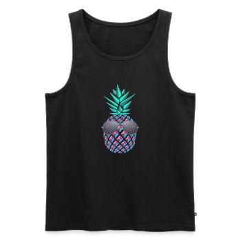 cool pineapple - Men's Premium Organic Tank Top - black - Front - AI Model Male 178 light (178cm)