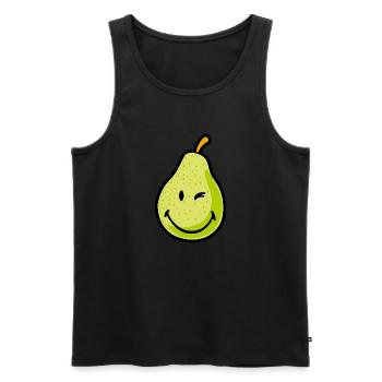 Smiley Pear - Männer Premium Bio Tank Top - Schwarz - Vorne - AI Model Male 178 light (178cm)