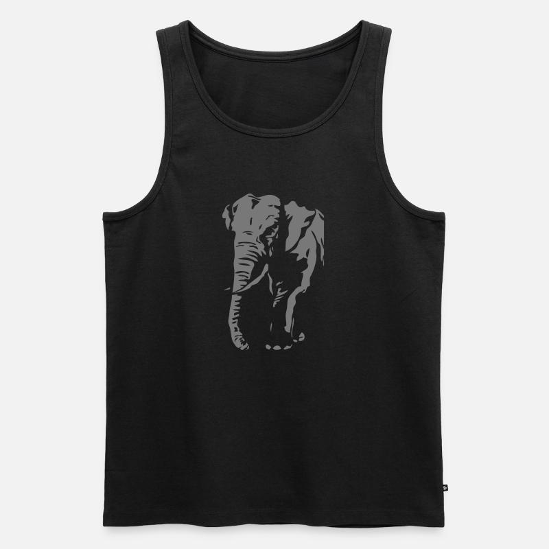 Elephant - Elefant - Männer Premium Bio Tank Top - Schwarz