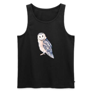 Eule - Männer Premium Bio Tank Top - Schwarz - Vorne - Michal (187cm)