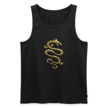 Dragons fantasy dragons spirit reptiles beasts - Men's Premium Organic Tank Top - black - Front - AI Model Male 178 light (178cm)