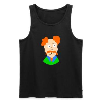 grand father portrai - Men's Premium Organic Tank Top - black - Front - Michal (187cm)