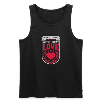 Zitat do small things - Männer Premium Bio Tank Top - Schwarz - Vorne - Michal (187cm)