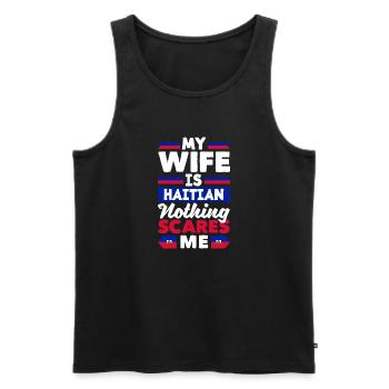 Haïti Haïti Haïti Drapeau Femme Drôle - Débardeur bio Premium Homme - noir - Devant - Michal (187cm)