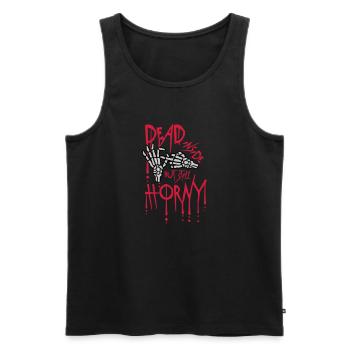 dead inside but horny - Men's Premium Organic Tank Top - black - Front - AI Model Male 178 light (178cm)