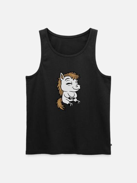 Small seated comic pony - Men's Premium Organic Tank Top - black