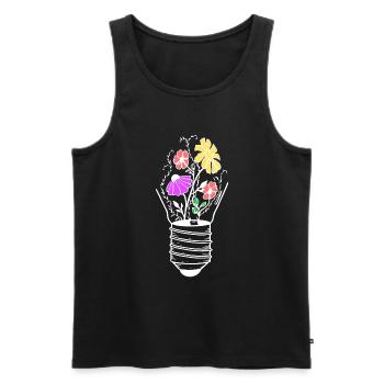 Glühbirne mit Blumen - Wachsende Ideen - Männer Premium Bio Tank Top - Schwarz - Vorne - AI Model Male 178 light (178cm)