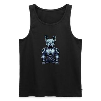 French Bulldog Robot - Men's Premium Organic Tank Top - black - Front - Michal (187cm)