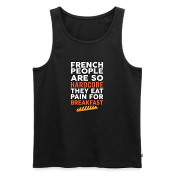 FRANZOSEN SIND SO HARDCORE - Männer Premium Bio Tank Top - Schwarz - Vorne - Michal (187cm)