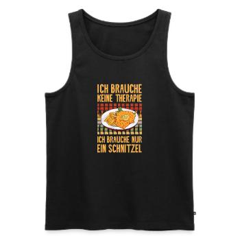 Ich brauche nur ein Schnitzel - Männer Premium Bio Tank Top - Schwarz - Vorne - Michal (187cm)
