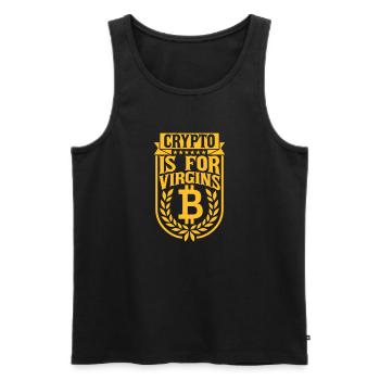 crypto is for virgins - Men's Premium Organic Tank Top - black - Front - AI Model Male 178 light (178cm)