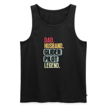 Segelflieger Segelflugzeug Glider Pilot Dad Sprüch - Männer Premium Bio Tank Top - Schwarz - Vorne - Michal (187cm)