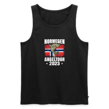 Norwegen Angeltour 2023 Fisch - Männer Premium Bio Tank Top - Schwarz - Vorne - Michal (187cm)