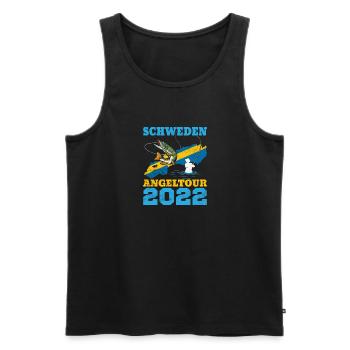 Schweden Angeltour 2023 Angeln - Männer Premium Bio Tank Top - Schwarz - Vorne - Michal (187cm)