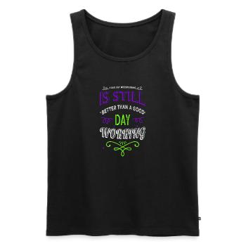 Union Carpenter Tshirts Happy Jokes Job - Men's Premium Organic Tank Top - black - Front - AI Model Male 178 light (178cm)