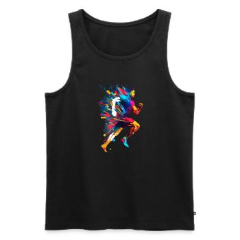 ErSa Solutions 23. Sport and health: Colorful runner - Men's Premium Organic Tank Top - black - Front - Michal (187cm)