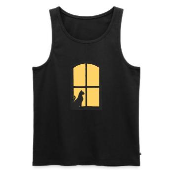 Katze - Männer Premium Bio Tank Top - Schwarz - Vorne - Michal (187cm)