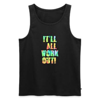 Es wird alles klappen - Männer Premium Bio Tank Top - Schwarz - Vorne - AI Model Male 178 light (178cm)