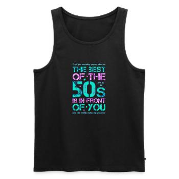 50s Fifties 50s 50's - Men's Premium Organic Tank Top - black - Front - AI Model Male 178 light (178cm)