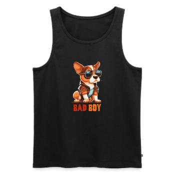 Bad Boy Hundewelpe - Männer Premium Bio Tank Top - Schwarz - Vorne - Michal (187cm)