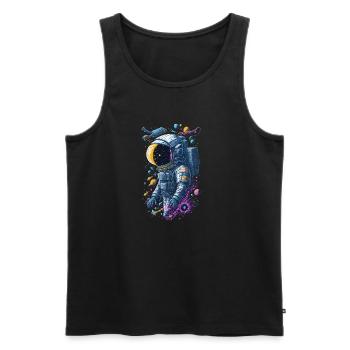 Astronaut - Männer Premium Bio Tank Top - Schwarz - Vorne - AI Model Male 178 light (178cm)