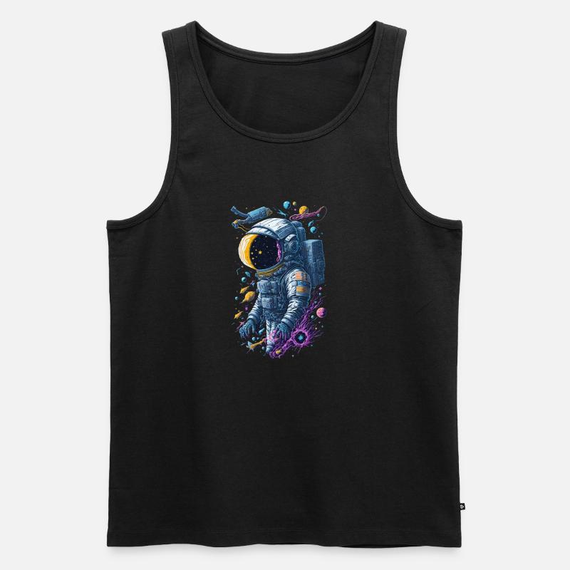 Astronaut - Männer Premium Bio Tank Top - Schwarz