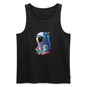Astronaute - Débardeur bio Premium Homme - noir - Devant - AI Model Male 178 light (178cm)