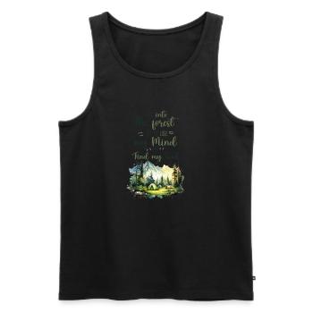 Forest Quote - Et dans la forêt je vais - Débardeur bio Premium Homme - noir - Devant - Michal (187cm)