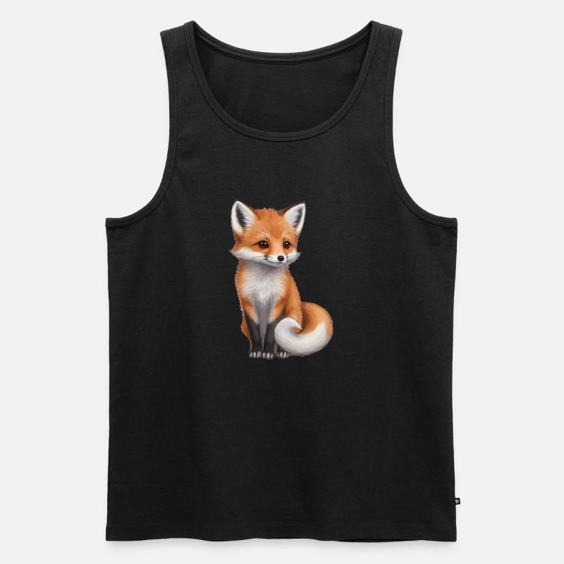 Niedlicher Rotfuchs Fuchs Waldtier - Männer Premium Bio Tank Top - Schwarz