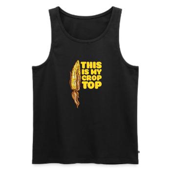 Funny Farming Quotes This Is My Crop Top Farmer - Männer Premium Bio Tank Top - Schwarz - Vorne - AI Model Male 178 light (178cm)