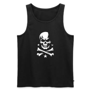 Crâne de pirate - Débardeur bio Premium Homme - noir - Devant - Michal (187cm)