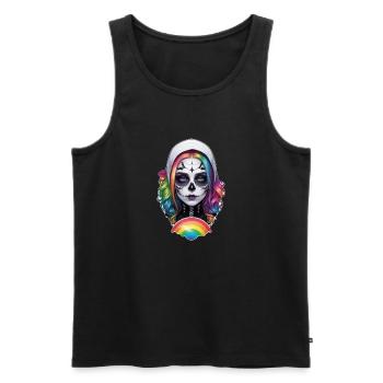 Halloween - Rock & Regenbogen - Männer Premium Bio Tank Top - Schwarz - Vorne - AI Model Male 178 light (178cm)