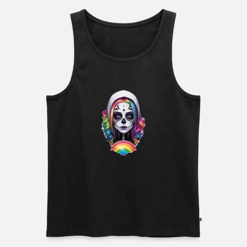 Halloween - Rock & Regenbogen - Männer Premium Bio Tank Top - Schwarz