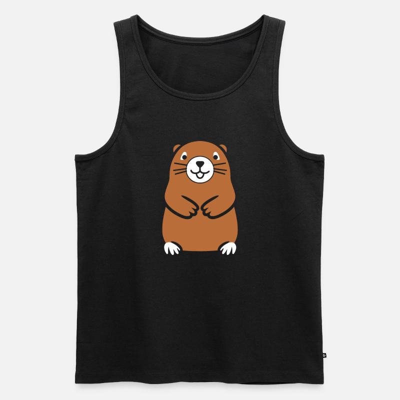 Einfaches Murmeltier - Männer Premium Bio Tank Top - Schwarz