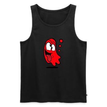 Confucius in red - Men's Premium Organic Tank Top - black - Front - Michal (187cm)